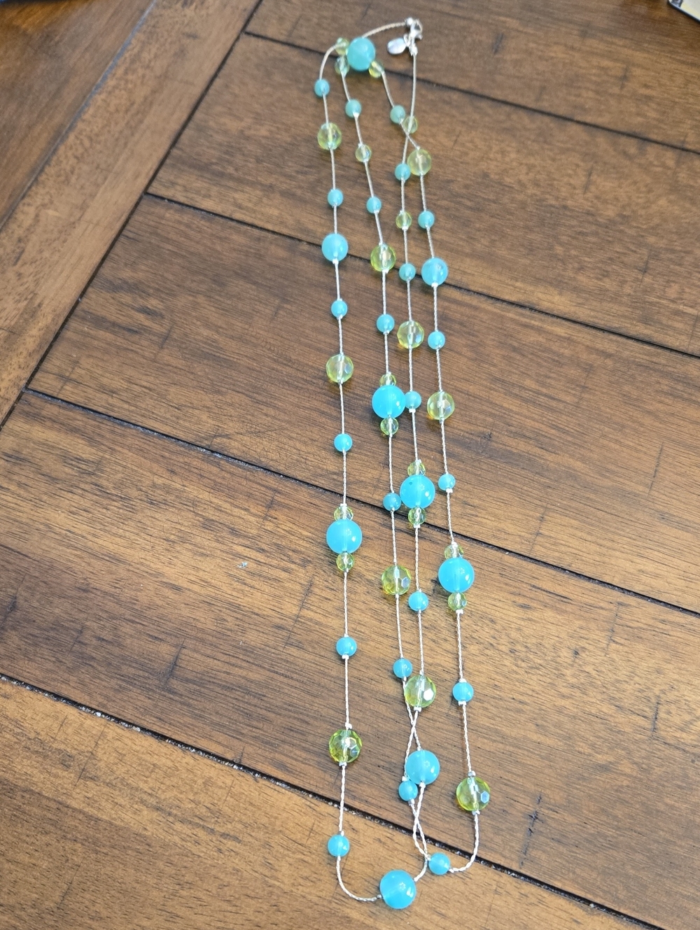 Alfani Turquoise & Lime Beaded Multi-Strand Necklace